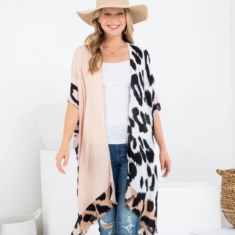 Kimono - Multicolored Animal Print Women's